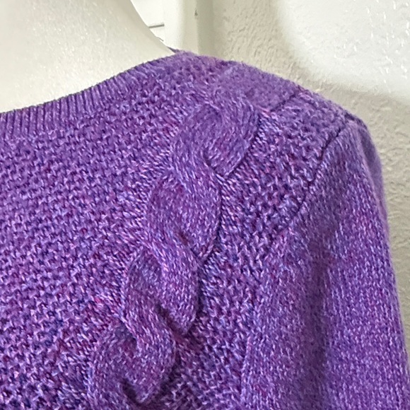 TALBOTS Purple Cable Knit Women's Sweater Sz Sp - Picture 3 of 11